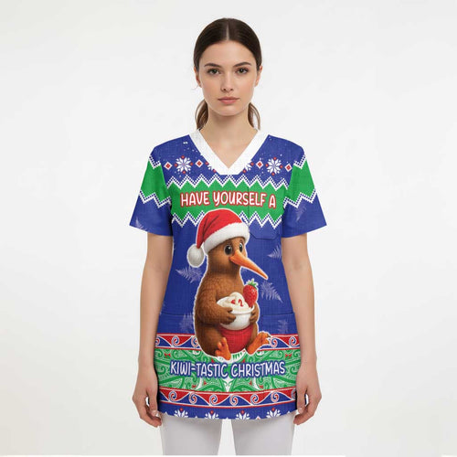 New Zealand Christmas Scrub Top Have Yourself A Kiwi-tastic Christmas - Aussie Hoodie