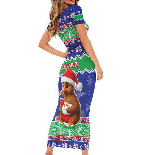 New Zealand Christmas Short Sleeve Bodycon Dress Have Yourself A Kiwi-tastic Christmas - Aussie Hoodie