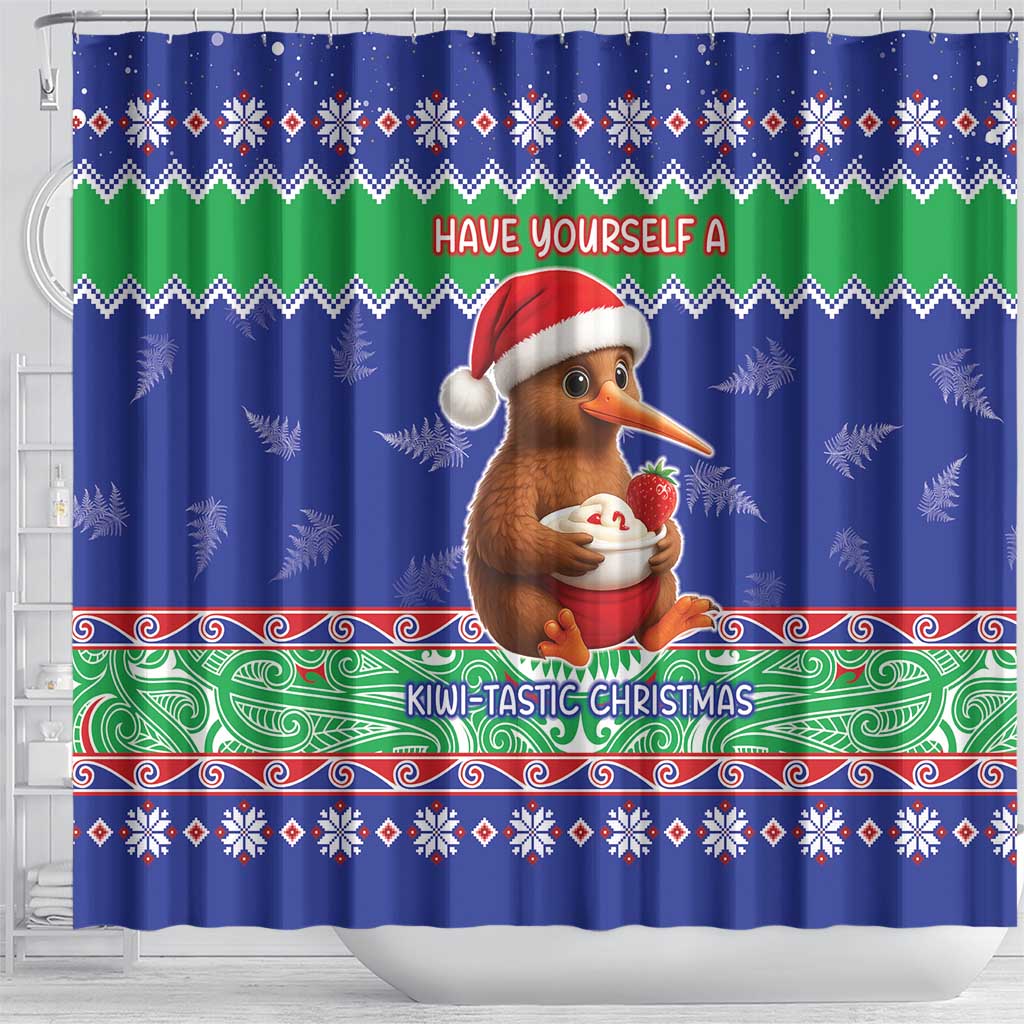 New Zealand Christmas Shower Curtain Have Yourself A Kiwi-tastic Christmas - Aussie Hoodie
