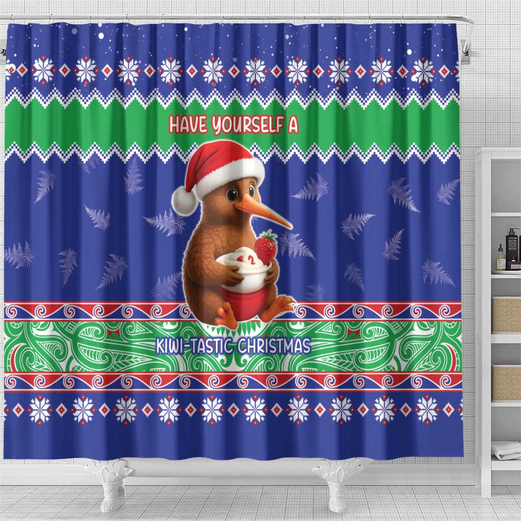 New Zealand Christmas Shower Curtain Have Yourself A Kiwi-tastic Christmas - Aussie Hoodie