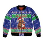 New Zealand Christmas Sleeve Zip Bomber Jacket Have Yourself A Kiwi-tastic Christmas - Aussie Hoodie