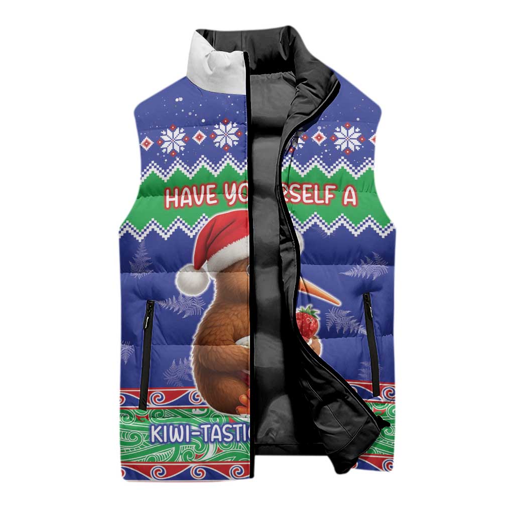 New Zealand Christmas Sleeveless Puffer Jacket Have Yourself A Kiwi-tastic Christmas - Aussie Hoodie