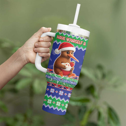 New Zealand Christmas Tumbler With Handle Have Yourself A Kiwi-tastic Christmas - Aussie Hoodie