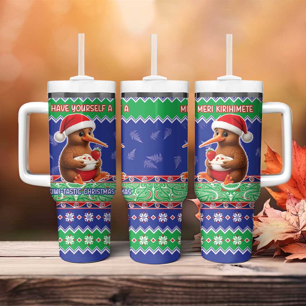 New Zealand Christmas Tumbler With Handle Have Yourself A Kiwi-tastic Christmas - Aussie Hoodie