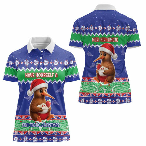 New Zealand Christmas Women Polo Shirt Have Yourself A Kiwi-tastic Christmas - Aussie Hoodie