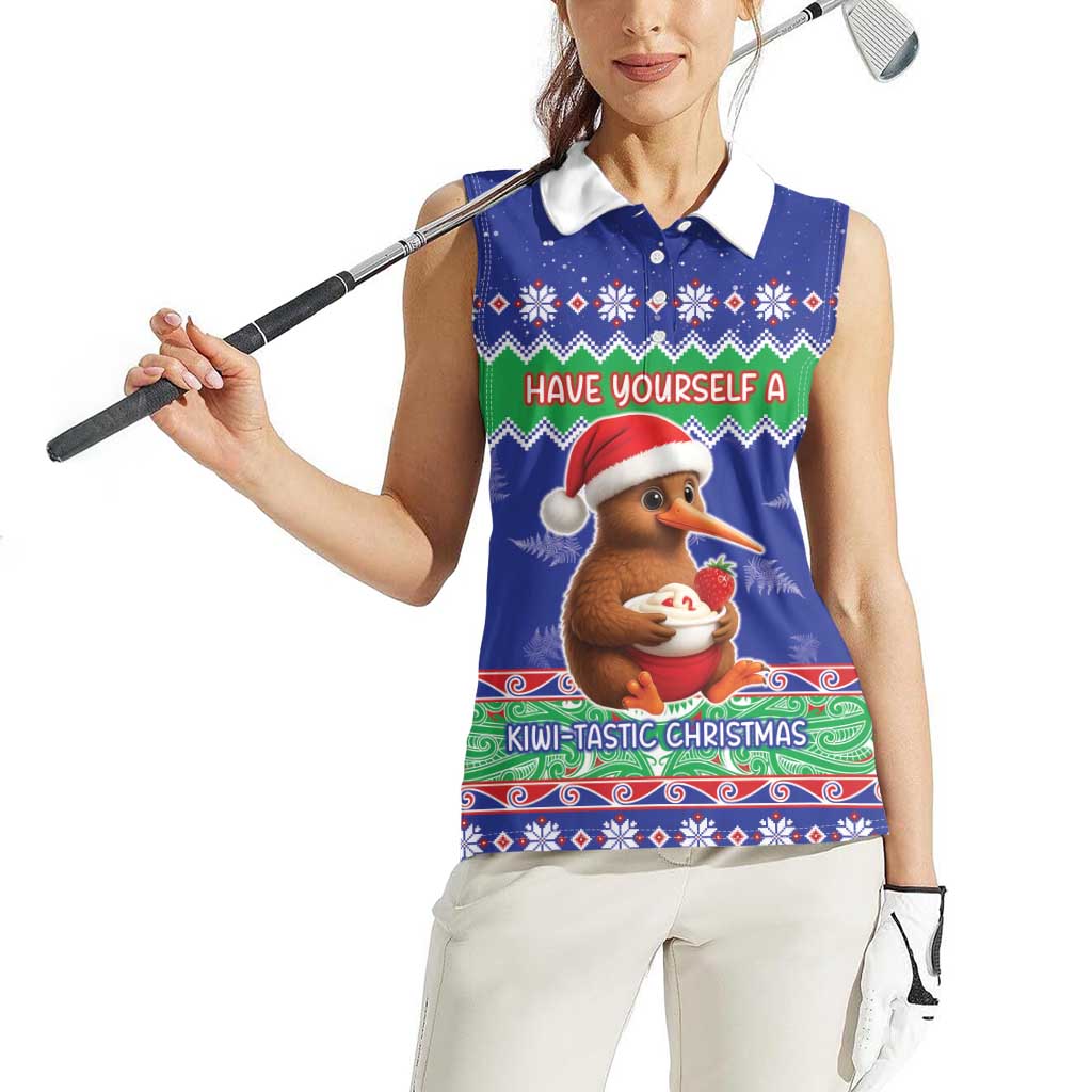 New Zealand Christmas Women Sleeveless Polo Shirt Have Yourself A Kiwi-tastic Christmas - Aussie Hoodie