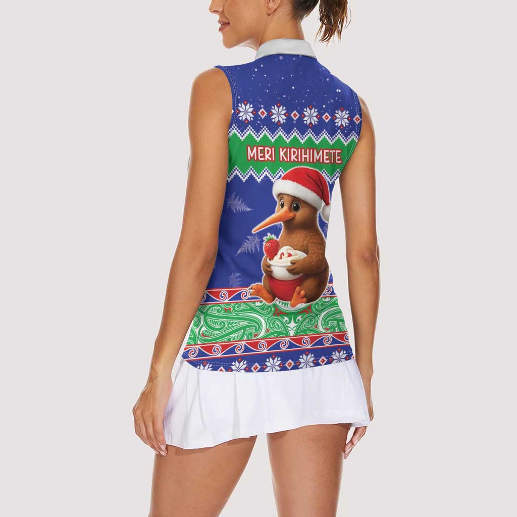 New Zealand Christmas Women Sleeveless Polo Shirt Have Yourself A Kiwi-tastic Christmas - Aussie Hoodie