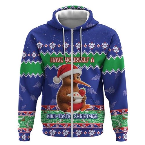 New Zealand Christmas Zip Hoodie Have Yourself A Kiwi-tastic Christmas - Aussie Hoodie