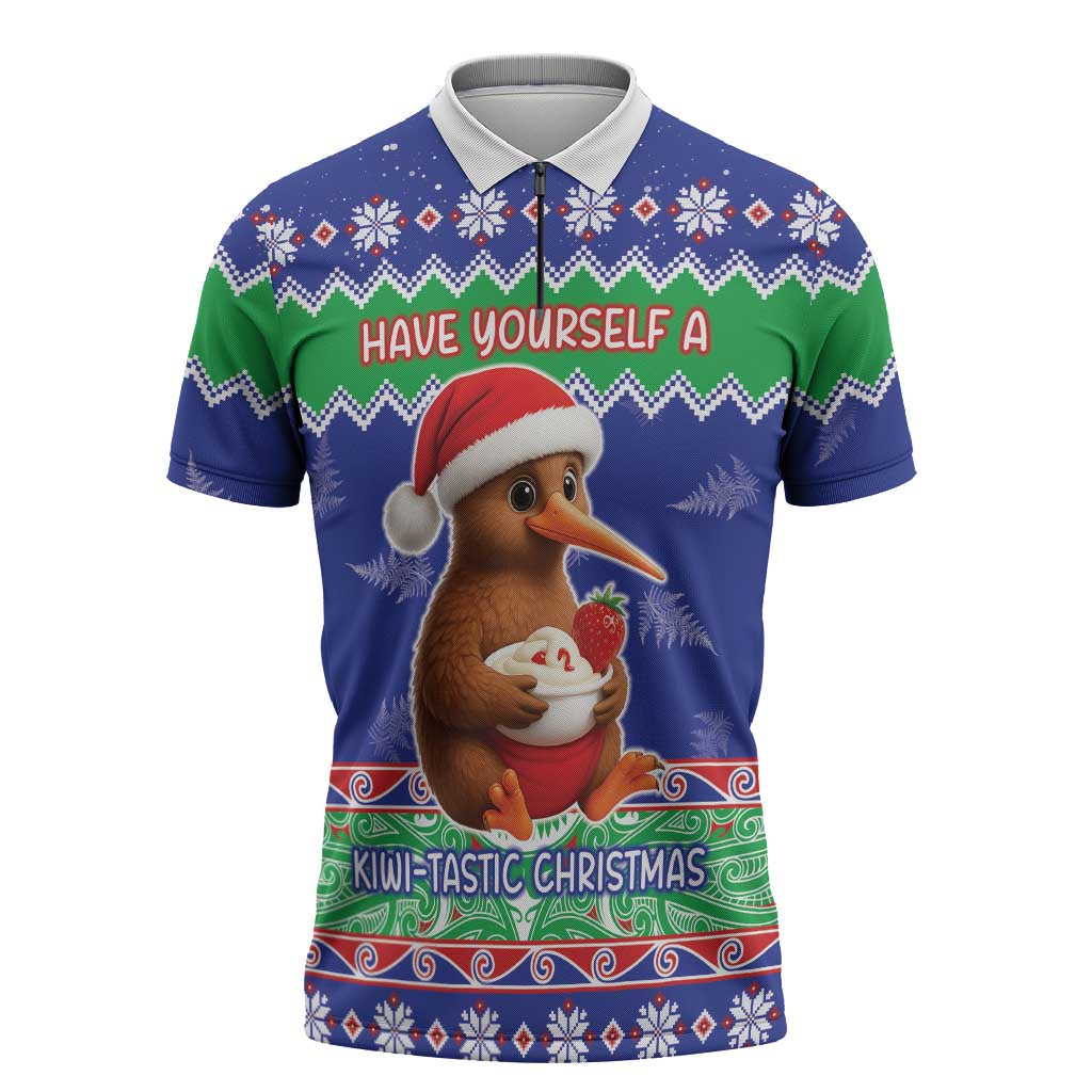 New Zealand Christmas Zipper Polo Shirt Have Yourself A Kiwi-tastic Christmas - Aussie Hoodie