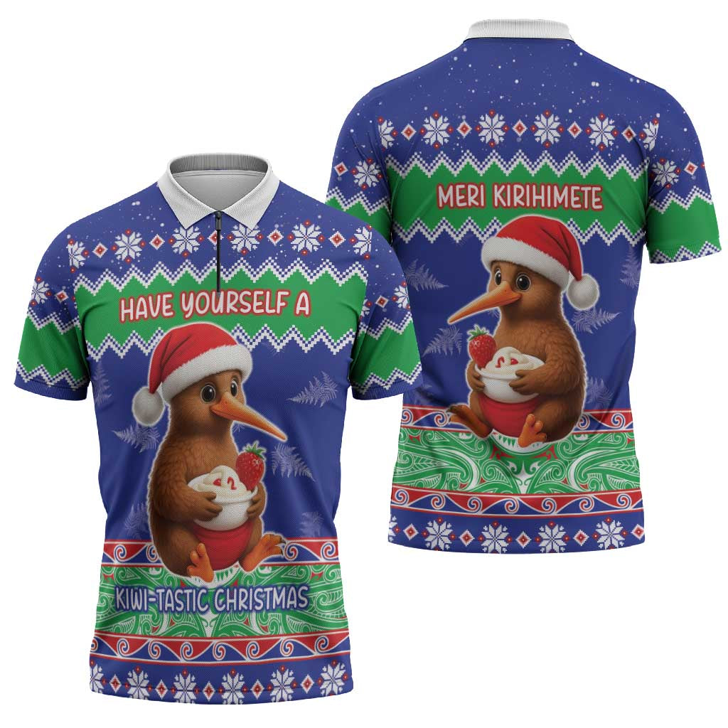 New Zealand Christmas Zipper Polo Shirt Have Yourself A Kiwi-tastic Christmas - Aussie Hoodie