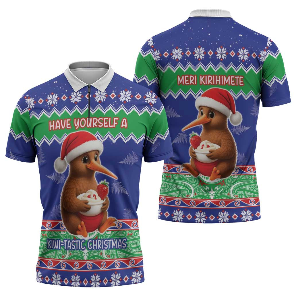 New Zealand Christmas Zipper Polo Shirt Have Yourself A Kiwi-tastic Christmas - Aussie Hoodie