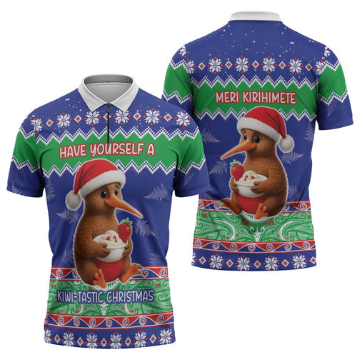 New Zealand Christmas Zipper Polo Shirt Have Yourself A Kiwi-tastic Christmas - Aussie Hoodie