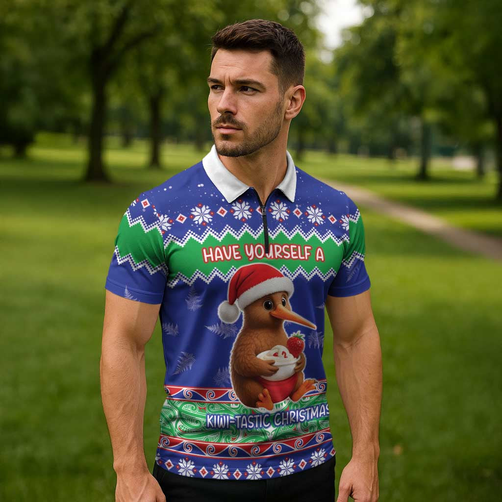 New Zealand Christmas Zipper Polo Shirt Have Yourself A Kiwi-tastic Christmas - Aussie Hoodie