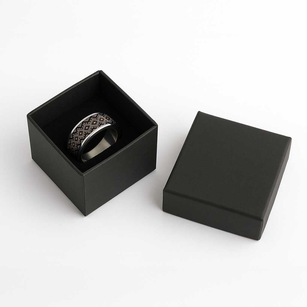 New Zealand Aotearoa Classic Ring Taniko Art Simple Style