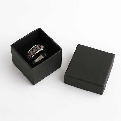 New Zealand Aotearoa Classic Ring Taniko Art Simple Style