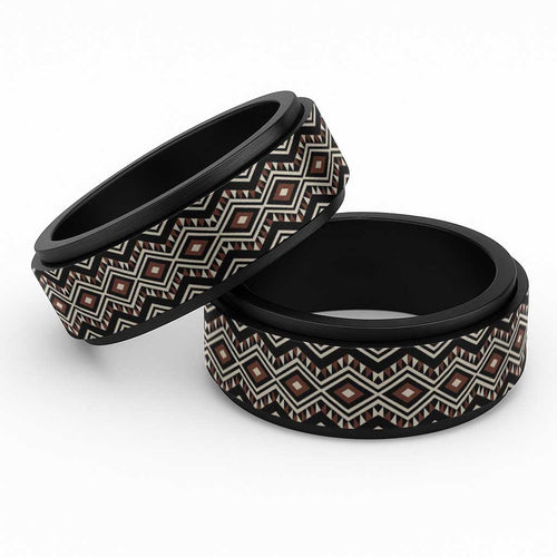 New Zealand Aotearoa Spinner Ring Taniko Art Simple Style