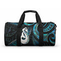 New Zealand Aotearoa Duffle Bag Maori Manaia Paua Shell Glitter Turquoise