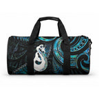 New Zealand Aotearoa Duffle Bag Maori Manaia Paua Shell Glitter Turquoise