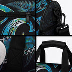 New Zealand Aotearoa Duffle Bag Maori Manaia Paua Shell Glitter Turquoise
