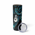 New Zealand Aotearoa Skinny Tumbler Maori Manaia Paua Shell Glitter Turquoise