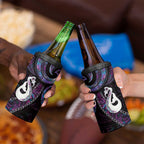 New Zealand Aotearoa 4 in 1 Can Cooler Tumbler Maori Manaia Paua Shell Glitter Purple