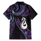 New Zealand Aotearoa Hawaiian Shirt Maori Manaia Paua Shell Glitter Purple