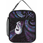 New Zealand Aotearoa Lunch Bag Maori Manaia Paua Shell Glitter Purple