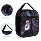 New Zealand Aotearoa Lunch Bag Maori Manaia Paua Shell Glitter Purple