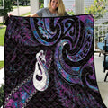 New Zealand Aotearoa Quilt Maori Manaia Paua Shell Glitter Purple