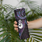 New Zealand Aotearoa Skinny Tumbler Maori Manaia Paua Shell Glitter Purple