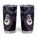 New Zealand Aotearoa Tumbler Cup Maori Manaia Paua Shell Glitter Purple