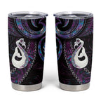 New Zealand Aotearoa Tumbler Cup Maori Manaia Paua Shell Glitter Purple