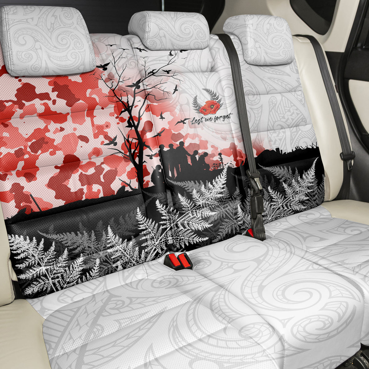 Kei Wareware Tatou New Zealand ANZAC Day Back Car Seat Cover Lest We Forget