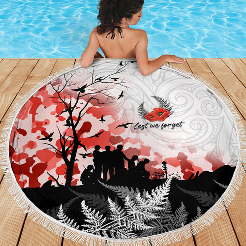 Kei Wareware Tatou New Zealand ANZAC Day Beach Blanket Lest We Forget