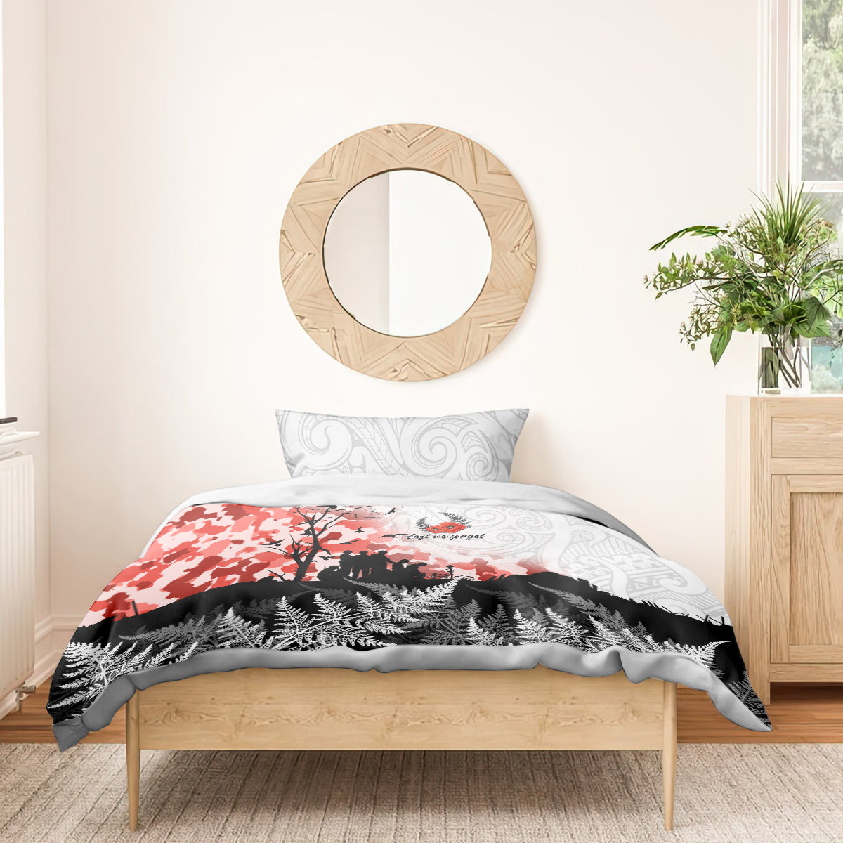 Kei Wareware Tatou New Zealand ANZAC Day Bedding Set Lest We Forget