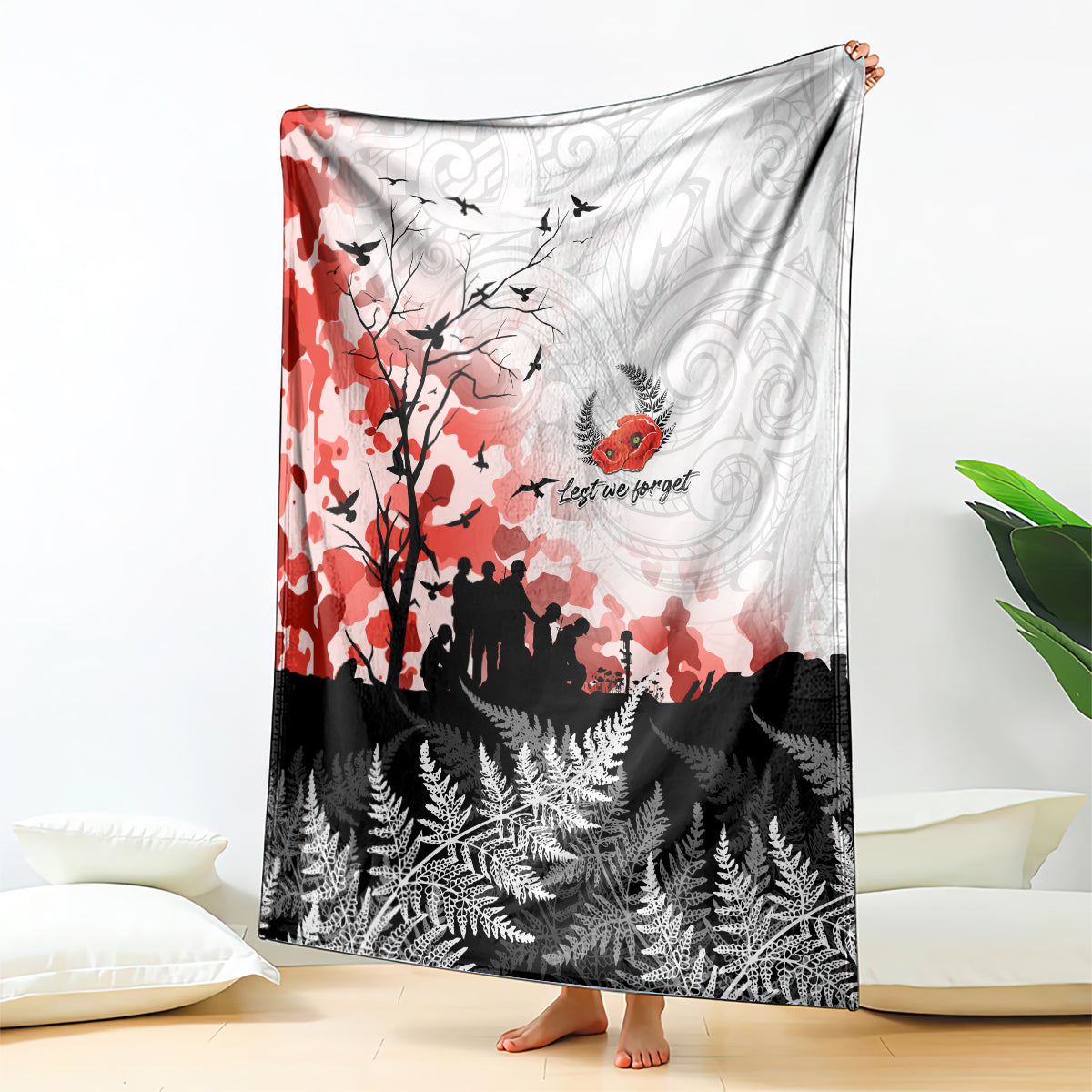 Kei Wareware Tatou New Zealand ANZAC Day Blanket Lest We Forget