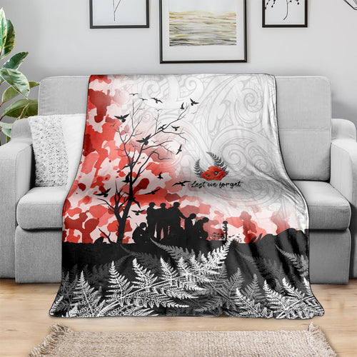 Kei Wareware Tatou New Zealand ANZAC Day Blanket Lest We Forget