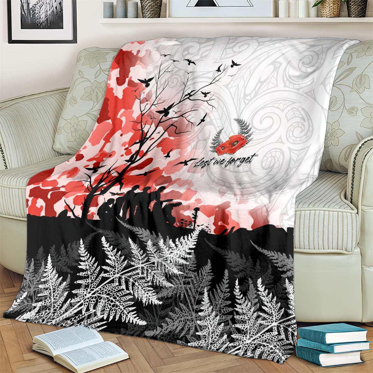 Kei Wareware Tatou New Zealand ANZAC Day Blanket Lest We Forget
