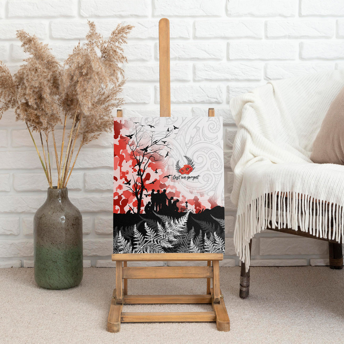 Kei Wareware Tatou New Zealand ANZAC Day Canvas Wall Art Lest We Forget