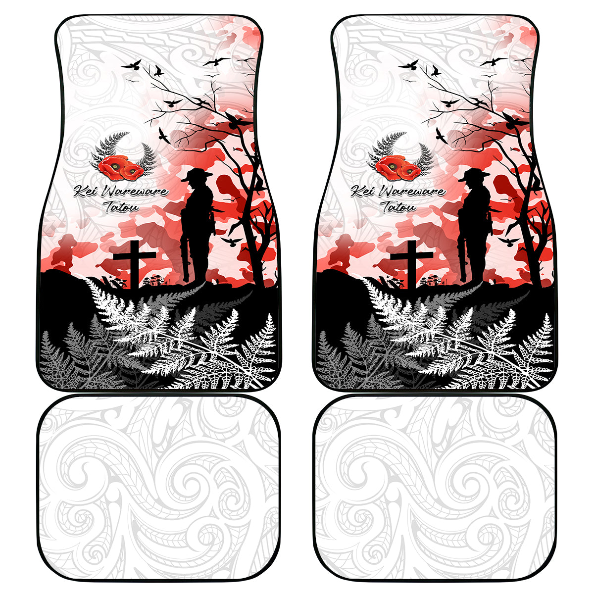 Kei Wareware Tatou New Zealand ANZAC Day Car Mats Lest We Forget