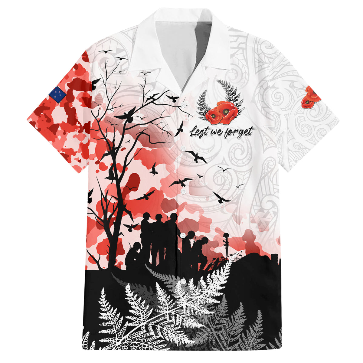 Kei Wareware Tatou New Zealand ANZAC Day Hawaiian Shirt Lest We Forget