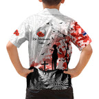 Kei Wareware Tatou New Zealand ANZAC Day Kid Hawaiian Shirt Lest We Forget
