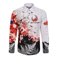 Kei Wareware Tatou New Zealand ANZAC Day Long Sleeve Button Shirt Lest We Forget