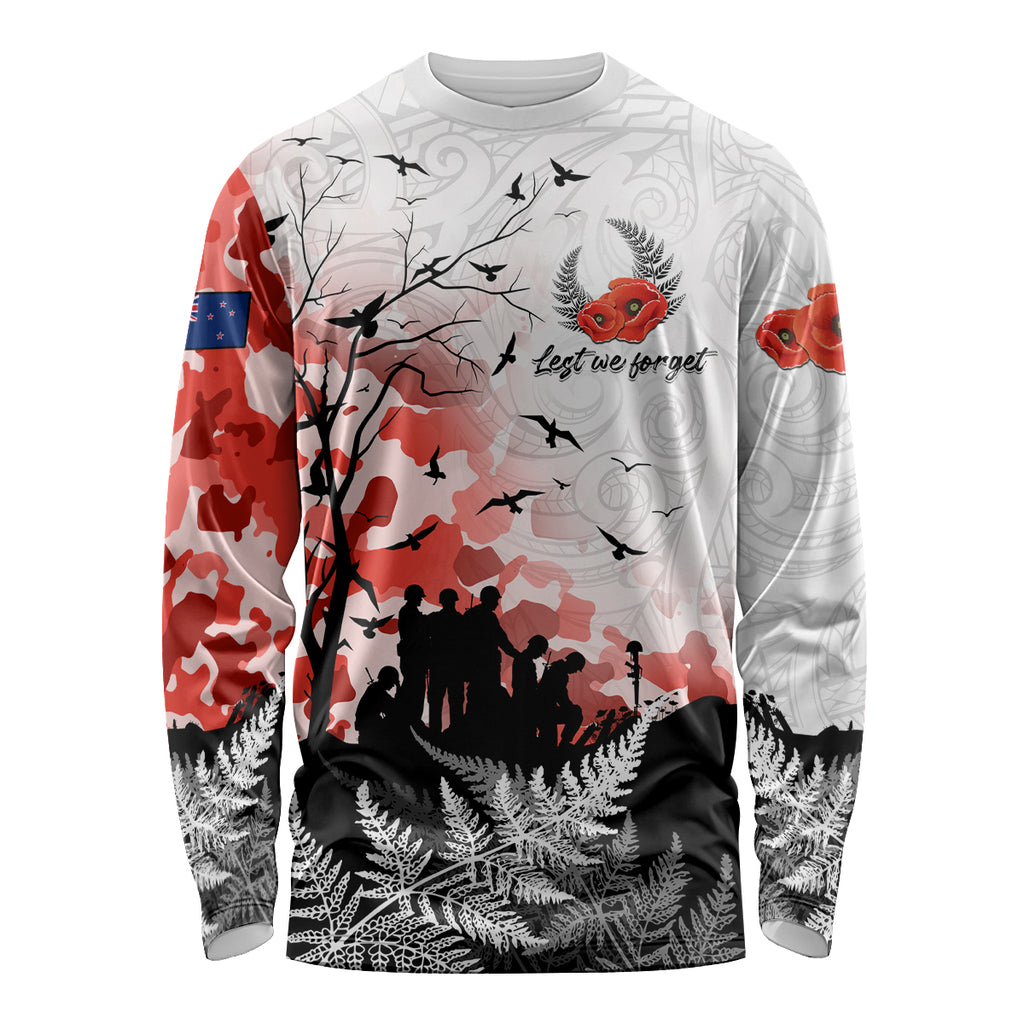 Kei Wareware Tatou New Zealand ANZAC Day Long Sleeve Shirt Lest We Forget