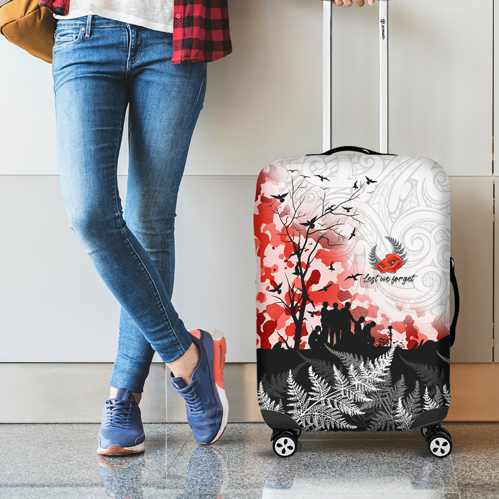 Kei Wareware Tatou New Zealand ANZAC Day Luggage Cover Lest We Forget