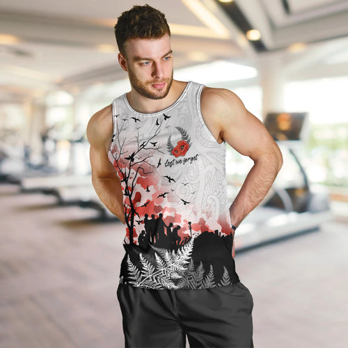 Kei Wareware Tatou New Zealand ANZAC Day Men Tank Top Lest We Forget