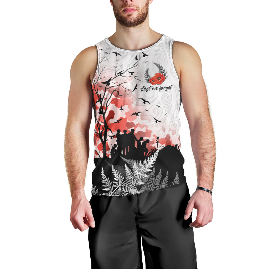 Kei Wareware Tatou New Zealand ANZAC Day Men Tank Top Lest We Forget