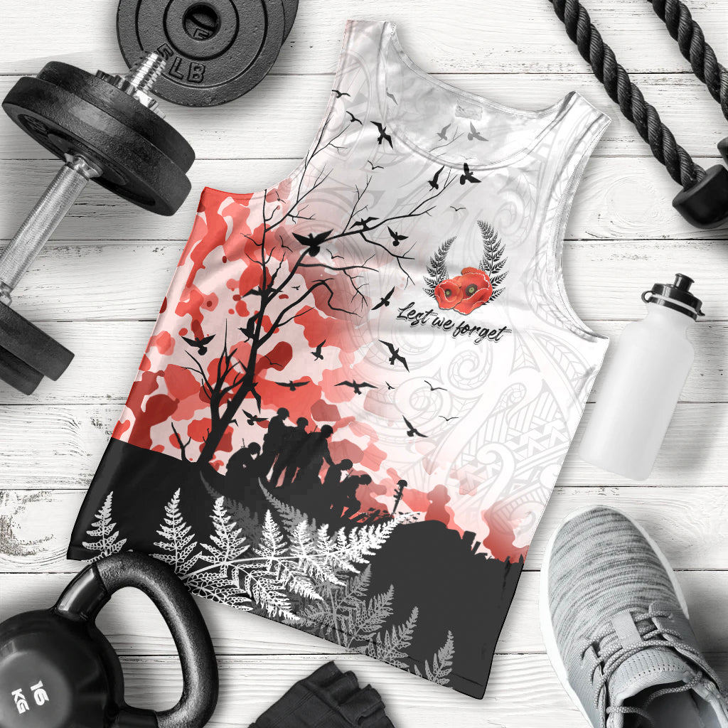 Kei Wareware Tatou New Zealand ANZAC Day Men Tank Top Lest We Forget
