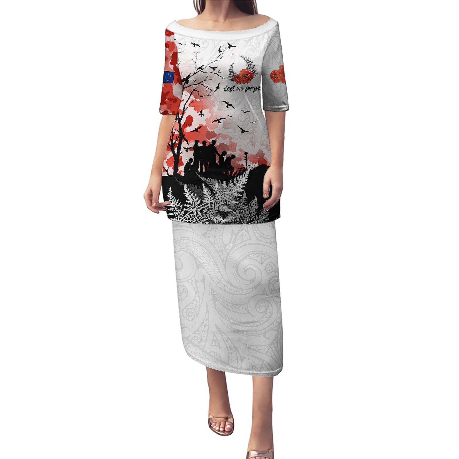 Kei Wareware Tatou New Zealand ANZAC Day Puletasi Lest We Forget