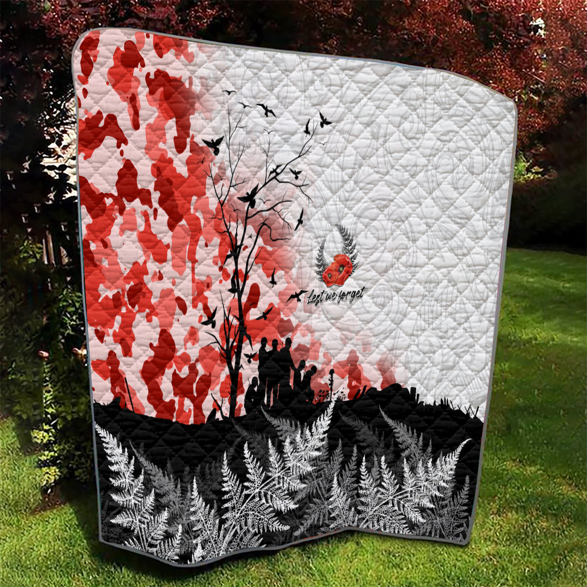 Kei Wareware Tatou New Zealand ANZAC Day Quilt Lest We Forget